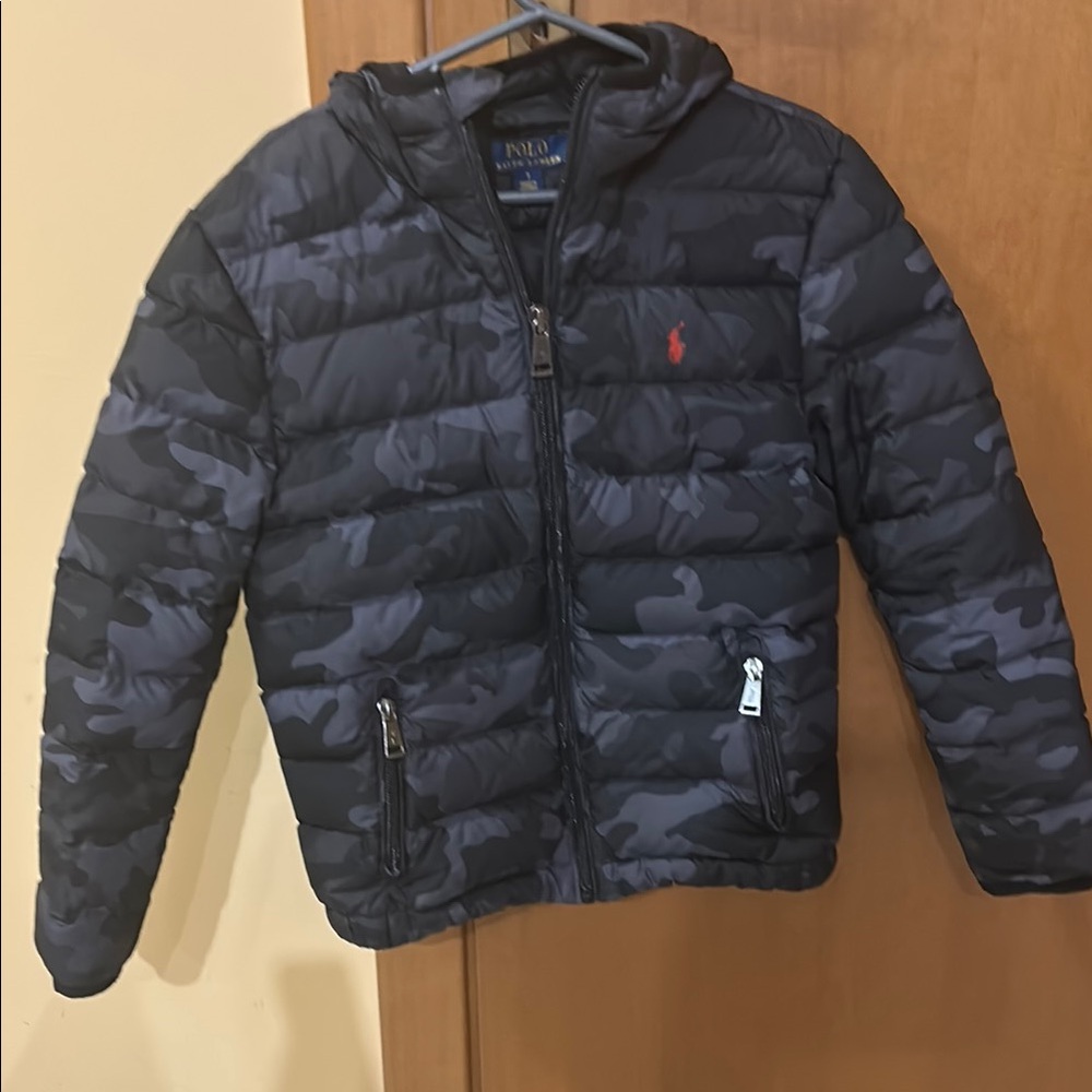 Polo by Ralph Lauren Kids Camo Puffer Jacket - Black and Gray